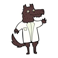 comic cartoon wolf businessman N2