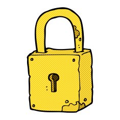 comic cartoon rusty lock N3