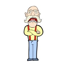 comic cartoon shocked old man N9