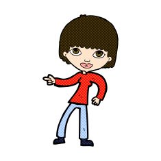 comic cartoon woman pointing N61