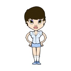 comic cartoon annoyed girl N6