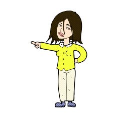 comic cartoon woman pointing N62