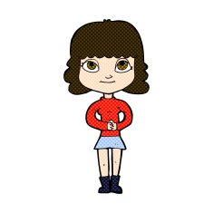 comic cartoon happy woman N70