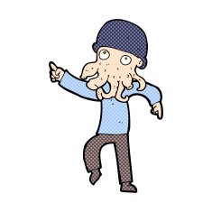 comic cartoon alien man dancing N3