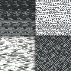 Geometric doodle seamless patterns set N3