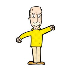 comic cartoon angry old man N45