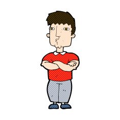 comic cartoon man with crossed arms N9