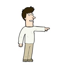 comic cartoon man pointing N56