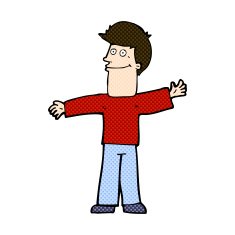 comic cartoon happy man N134