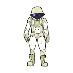 comic cartoon astronaut N34