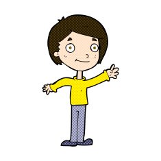 comic cartoon happy boy N66
