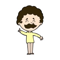 comic cartoon man with idea N33
