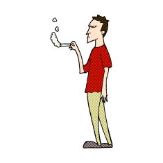 comic cartoon annoyed smoker N3