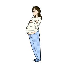 comic cartoon pregnant woman N6