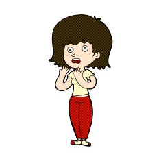 comic cartoon shocked woman N30