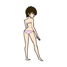 comic cartoon woman in bikini N15