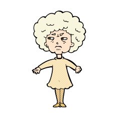 comic cartoon bitter old woman N5