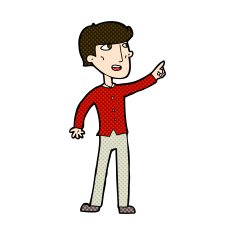 comic cartoon man pointing N58