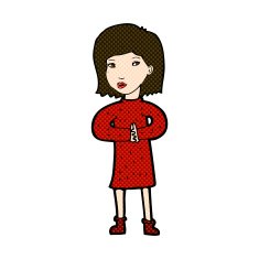 comic cartoon calm woman N3