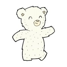 cute comic cartoon polar bear N11