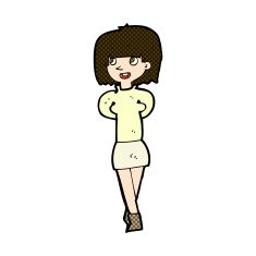 comic cartoon happy woman N74