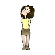 comic cartoon curious woman N18
