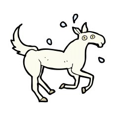 comic cartoon horse sweating N3