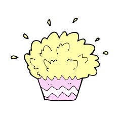 comic cartoon exploding cupcake N3