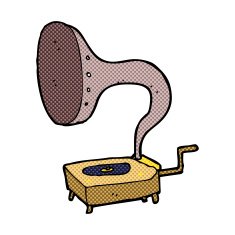 comic cartoon gramophone N3