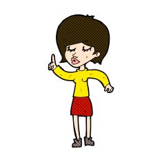 comic cartoon woman with idea N78