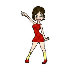comic cartoon party girl N3