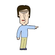 comic cartoon pointing man N27
