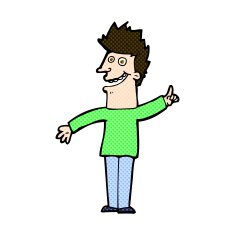 comic cartoon happy man N136