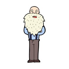 comic cartoon bearded old man N12