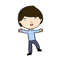 comic cartoon happy boy N68