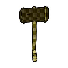 comic cartoon wooden hammer N4