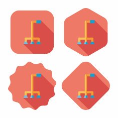 walking stick flat icon with long shadow N15