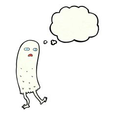 cartoon funny ghost with thought bubble N21