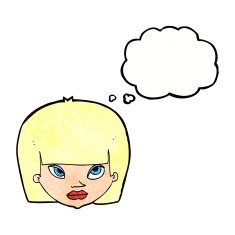 Cartoon Annoyed Woman With Thought Bubble N182