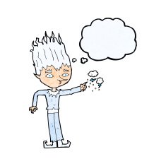 jack frost cartoon with thought bubble N5