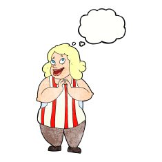 cartoon happy cook with thought bubble N11
