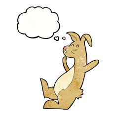 cartoon hare with thought bubble N2