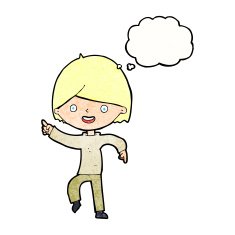 cartoon man pointing with thought bubble N198