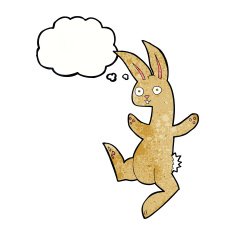 funny cartoon rabbit with thought bubble N12