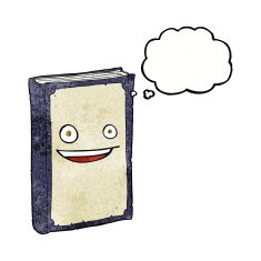 cartoon book with thought bubble N3