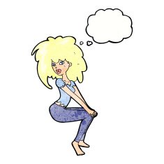 cartoon woman with big hair thought bubble N11