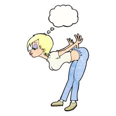 cartoon sexy woman with thought bubble N17