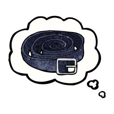 cartoon leather belt with thought bubble N5
