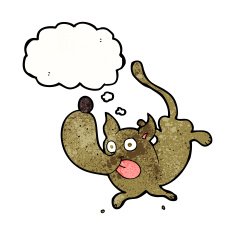 cartoon funny dog with thought bubble N11