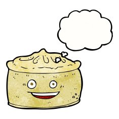 cartoon pie with thought bubble N3